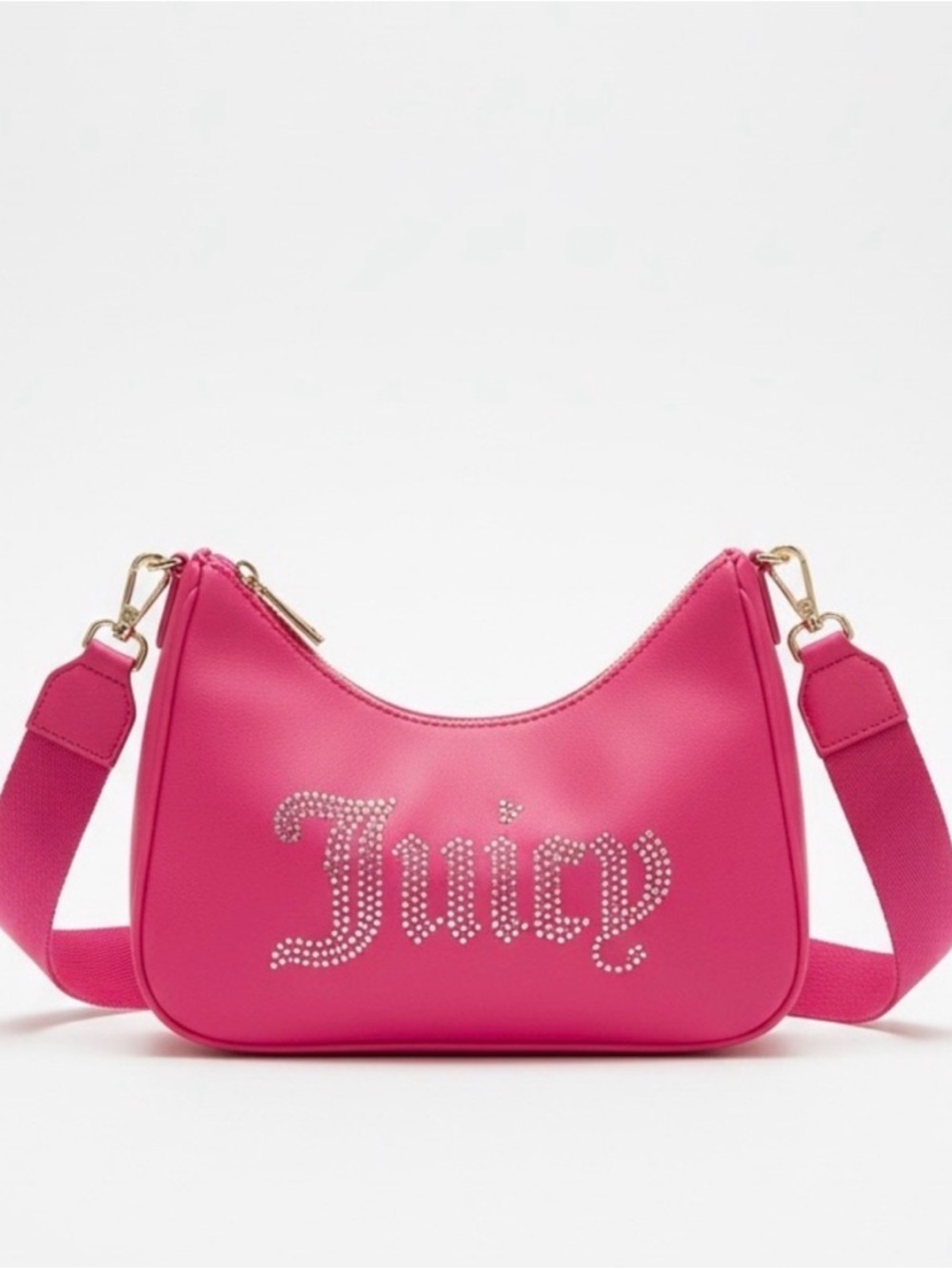 Juicy Couture Hot Pink Studded Logo Shoulder Bag